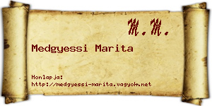 Medgyessi Marita névjegykártya